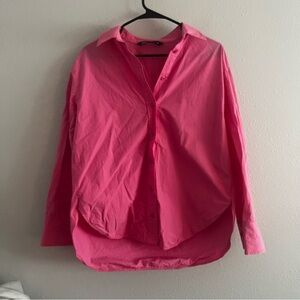 Zara Button-Up Collared Long Sleeve Shirt Size XS